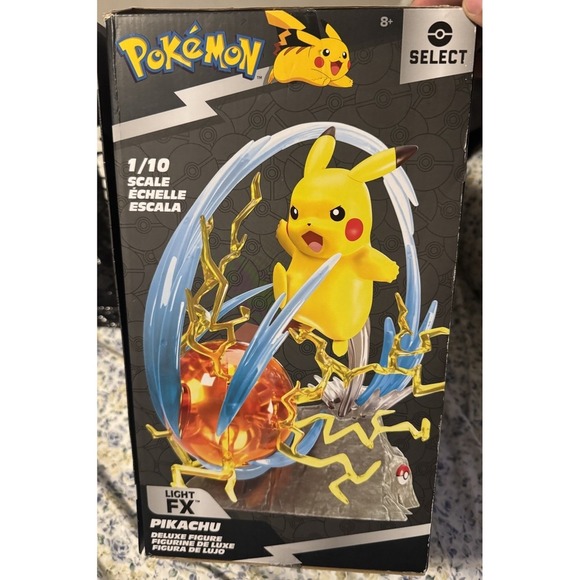 Pokemon Pikachu Select Deluxe Figure Jazwares 1/10 Scale Light FX - *Read Desc* - Picture 2 of 16